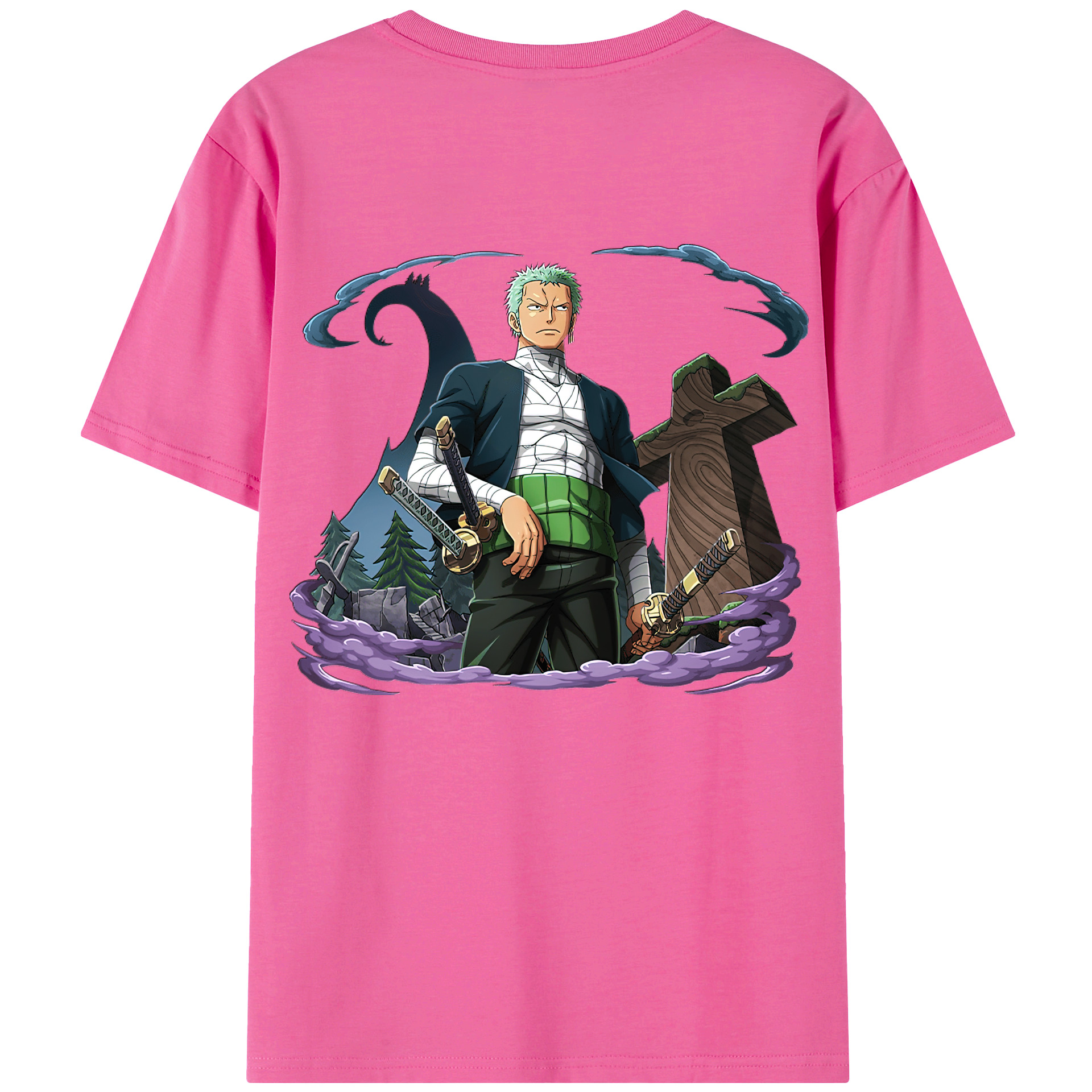 ワンピース ロロノア・ゾロ ONE PIECE Roronoa Zoro レディース半袖Tシャツ(バックプリント)
